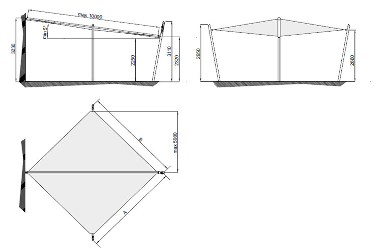 Voile d'ombrage rectangulaire Kheope - modèle K2